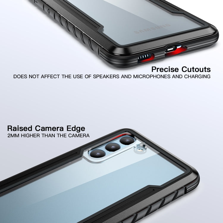 For Samsung Galaxy S22 5G iPAKY Thunder Series Aluminum Frame + TPU Bumper + Clear PC Shockproof Phone Case(Black) - Galaxy S22 5G Cases by iPAKY | Online Shopping UK | buy2fix