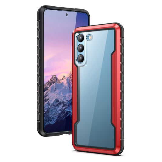 For Samsung Galaxy S23+ 5G iPAKY Thunder Series Aluminum Frame + TPU Bumper + Clear PC Shockproof Phone Case(Black + Red) - Galaxy S23+ 5G Cases by iPAKY | Online Shopping UK | buy2fix