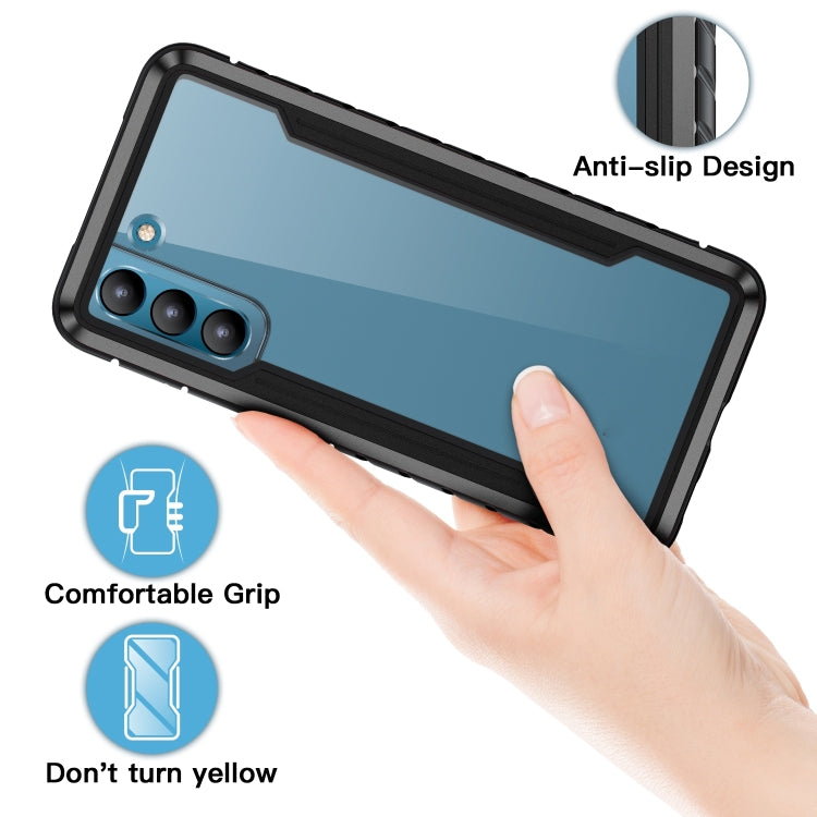 For Samsung Galaxy S23+ 5G iPAKY Thunder Series Aluminum Frame + TPU Bumper + Clear PC Shockproof Phone Case(Rose Gold) by iPAKY