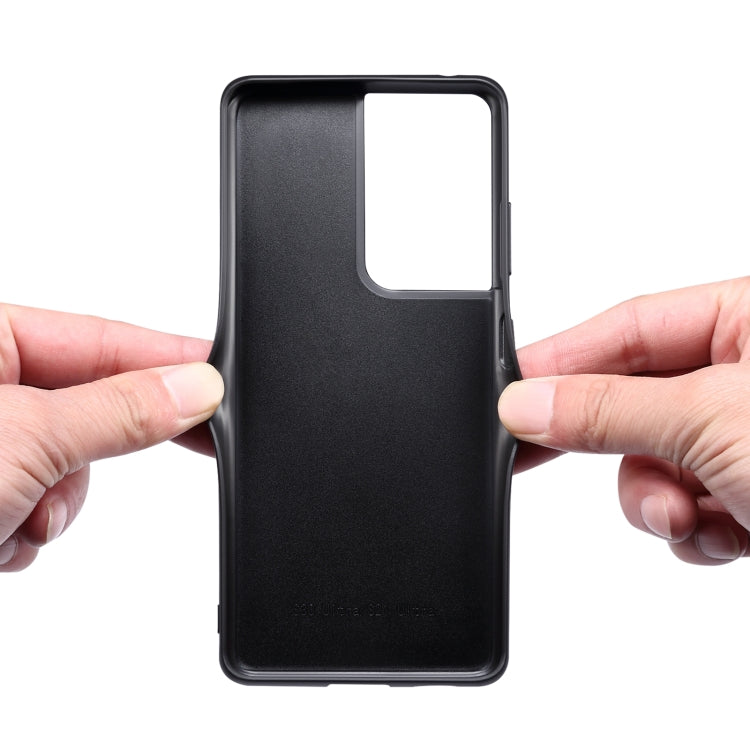 For Samsung Galaxy S23 Ultra 5G Denior PU Dual Card Slot Phone Case(Brown) by Denior