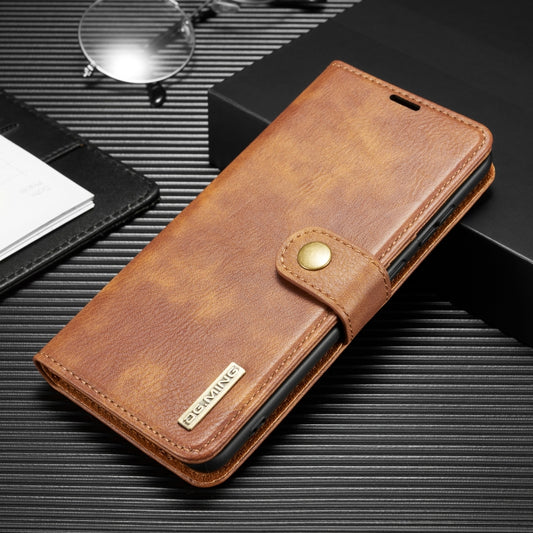 For Galaxy S20+ DG.MING Crazy Horse Texture Flip Detachable Magnetic Leather Case with Holder & Card Slots & Wallet(Brown) by DG.MING