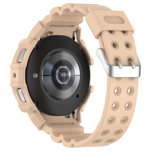 For Samsung Galaxy Watch5 40mm Armor Silicone Watch Band + Protective Case(Pink) by buy2fix