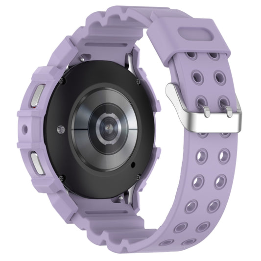 For Samsung Galaxy Watch5 40mm Armor Silicone Watch Band + Protective Case(Purple) by buy2fix