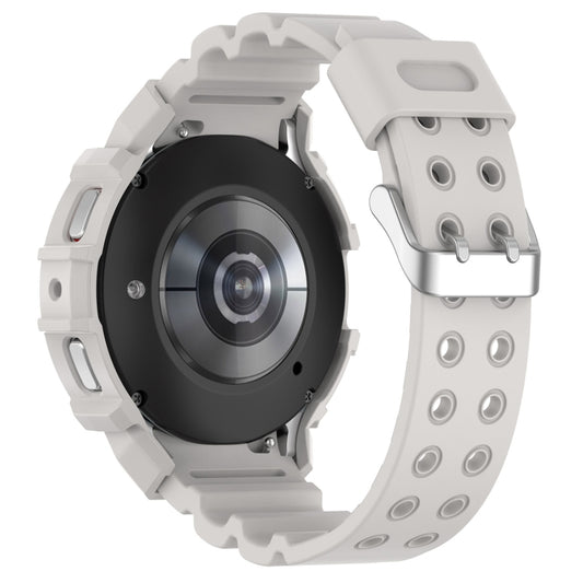 For Samsung Galaxy Watch4 40mm Armor Silicone Watch Band + Protective Case(Light Grey) by buy2fix