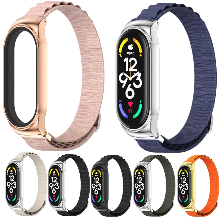 For Xiaomi Mi Band 6 / 5 / 4 / 3 MIJOBS CS Nylon Breathable Watch Band(Pink Rose Gold) by MIJOBS