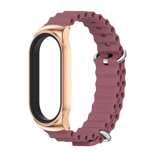 For Xiaomi Mi Band 7 / 7 NFC MIJOBS CS Marine Silicone Breathable Watch Band(Wine Red Rose Gold) by MIJOBS