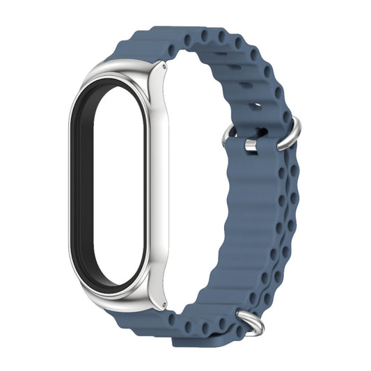 For Xiaomi Mi Band 7 / 7 NFC MIJOBS CS Marine Silicone Breathable Watch Band(Space Blue Silver) by MIJOBS