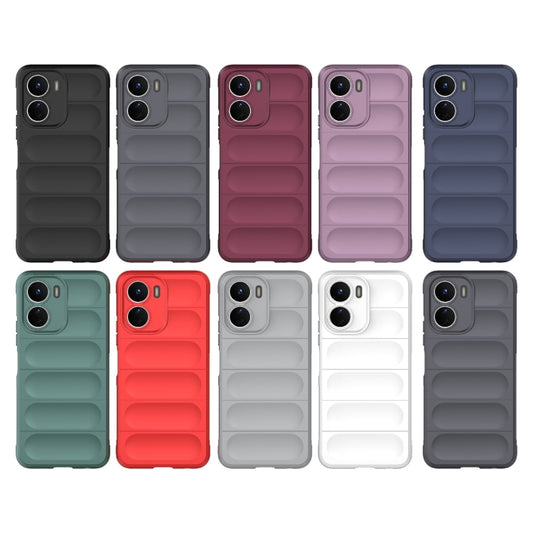 For vivo Y16 4G Global Magic Shield TPU + Flannel Phone Case(Grey) by buy2fix