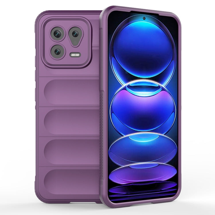 For Xiaomi 13 Magic Shield TPU + Flannel Phone Case(Purple) - Xiaomi Cases by buy2fix | Online Shopping UK | buy2fix