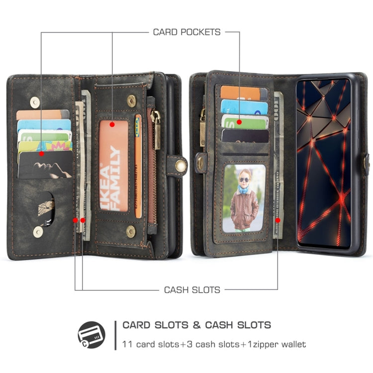 For Galaxy A51 4G CaseMe-008 Detachable Multifunctional Horizontal Flip Leather Case with Card Slot & Holder & Zipper Wallet & Photo Frame(Black) - Galaxy Phone Cases by CaseMe | Online Shopping UK | buy2fix