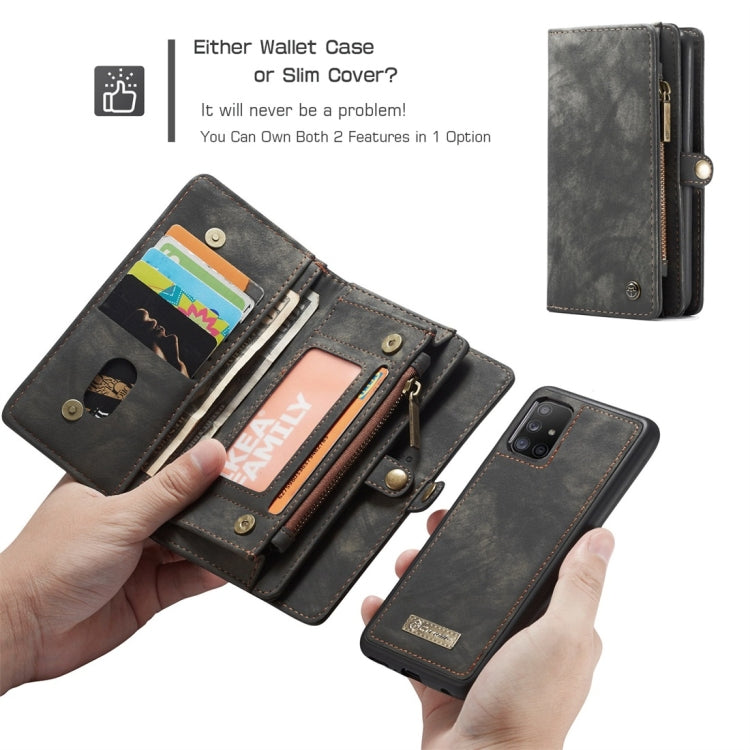 For Galaxy A51 4G CaseMe-008 Detachable Multifunctional Horizontal Flip Leather Case with Card Slot & Holder & Zipper Wallet & Photo Frame(Black) - Galaxy Phone Cases by CaseMe | Online Shopping UK | buy2fix