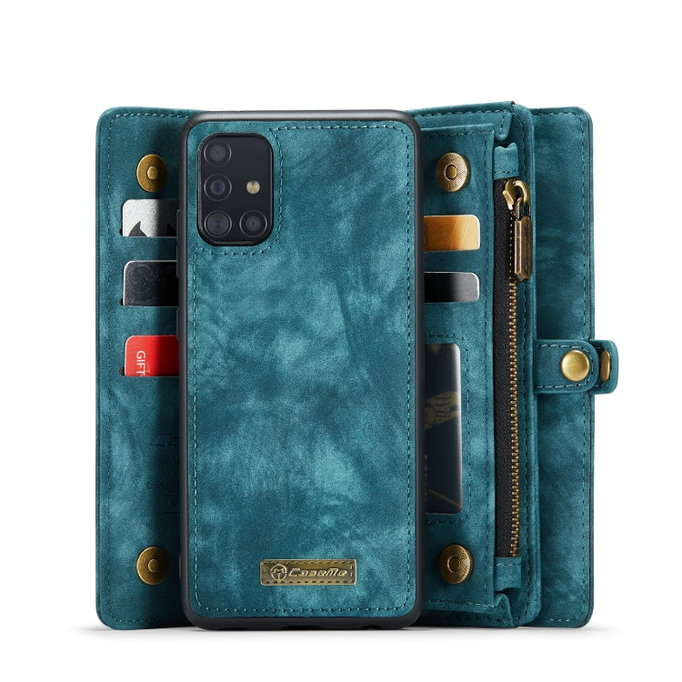 For Galaxy A71 4G CaseMe-008 Detachable Multifunctional Horizontal Flip Leather Case with Card Slot & Holder & Zipper Wallet & Photo Frame(Blue) - Galaxy Phone Cases by CaseMe | Online Shopping UK | buy2fix