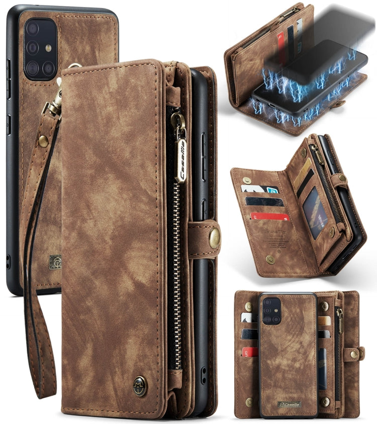 For Galaxy A71 4G CaseMe-008 Detachable Multifunctional Horizontal Flip Leather Case with Card Slot & Holder & Zipper Wallet & Photo Frame(Brown) - Galaxy Phone Cases by CaseMe | Online Shopping UK | buy2fix