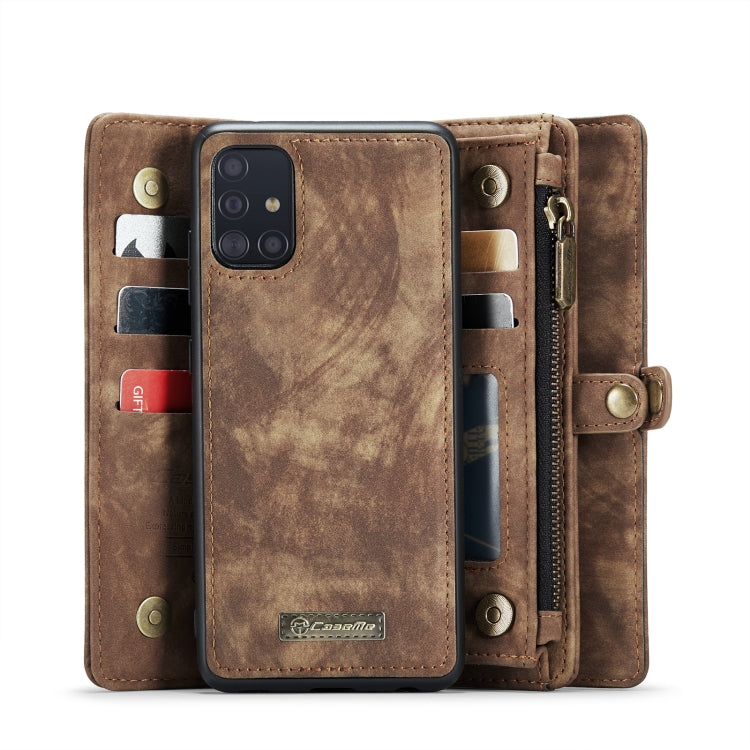 For Galaxy A71 4G CaseMe-008 Detachable Multifunctional Horizontal Flip Leather Case with Card Slot & Holder & Zipper Wallet & Photo Frame(Brown) - Galaxy Phone Cases by CaseMe | Online Shopping UK | buy2fix