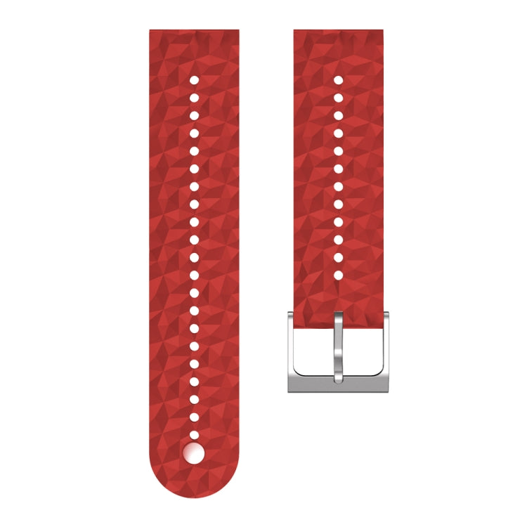 For Suunto 9 Rhombus Texture Silicone Watch Band(Dark Red) - by buy2fix | Online Shopping UK | buy2fix