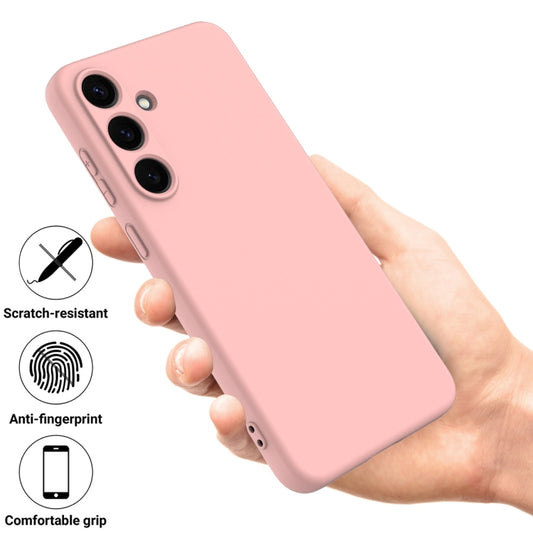 For Samsung Galaxy S25 5G Solid Color Liquid Silicone Dropproof Full Coverage Phone Case(Pink) by buy2fix