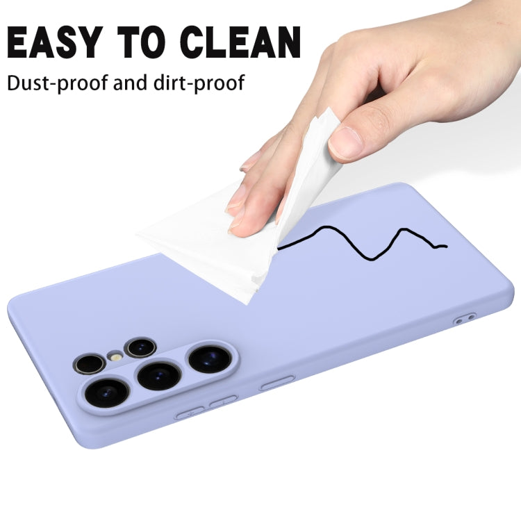 For Samsung Galaxy S25 Ultra Solid Color Liquid Silicone Dropproof Full Coverage Phone Case(Purple) by buy2fix