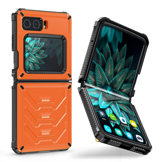 For Motorola Razr 2022 All-inclusive Shockproof Folding Phone Case(Orange) by buy2fix