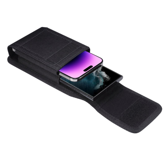 For 6.5-6.9 inch Smartphones Vertical Double Grid Oxford Cloth Phone Case(Black) by buy2fix