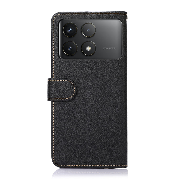 For Xiaomi Redmi K70 5G / K70 Pro 5G KHAZNEH Litchi Texture Leather RFID Phone Case(Black) - Xiaomi Cases by buy2fix | Online Shopping UK | buy2fix