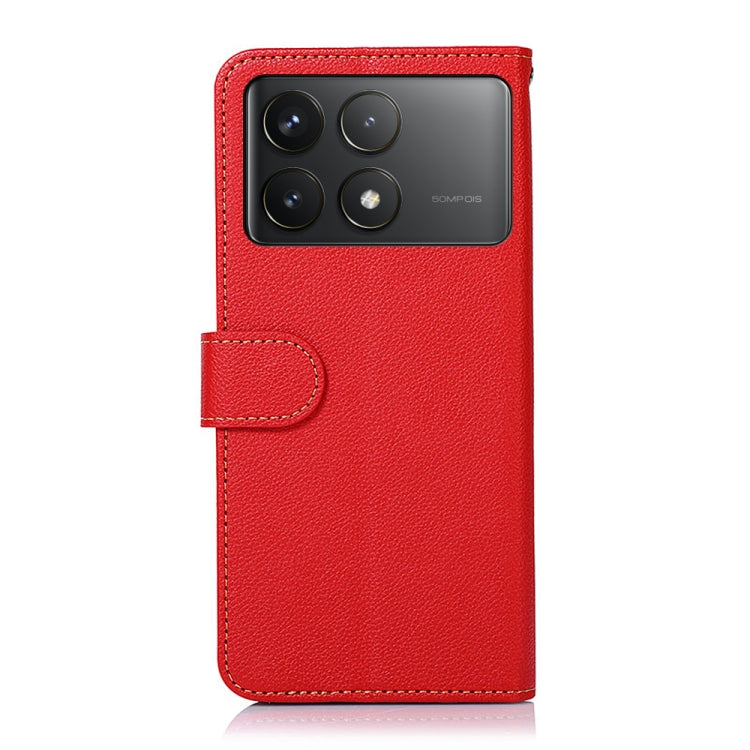 For Xiaomi Redmi K70 5G / K70 Pro 5G KHAZNEH Litchi Texture Leather RFID Phone Case(Red) - Xiaomi Cases by buy2fix | Online Shopping UK | buy2fix