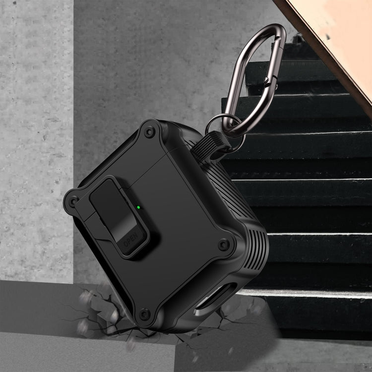 For AirPods 1 / 2 Eagle Shockproof Earphone Protective Case with Switch(Army Green) by buy2fix