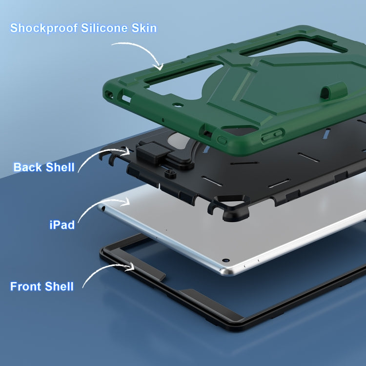 For iPad 10.2 2021 / 2020 / 2019 Silicone + PC Shockproof Protective Tablet Case(Green+Black) - iPad 10.2 Cases by buy2fix | Online Shopping UK | buy2fix