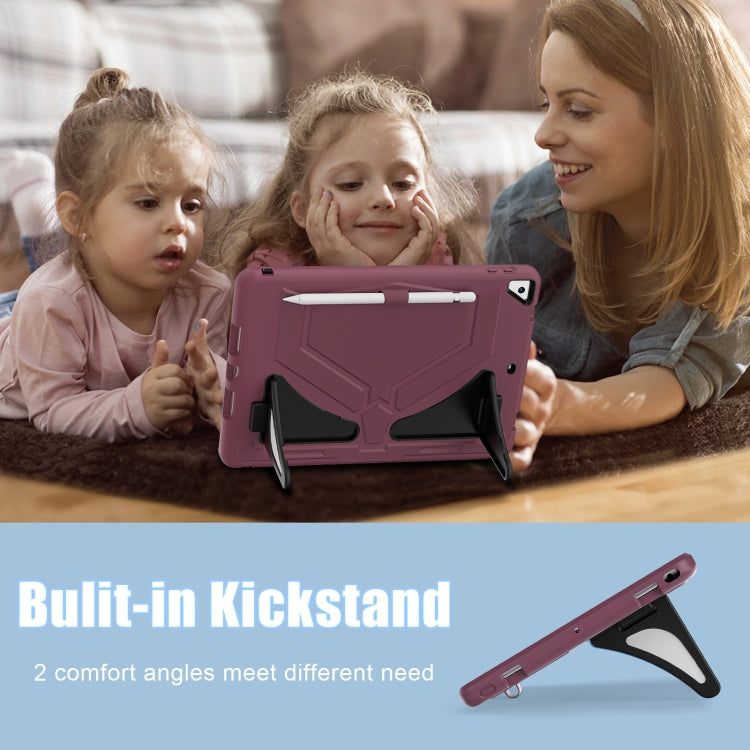 For iPad 10.2 2021 / 2020 / 2019 Silicone + PC Shockproof Protective Tablet Case(Plum Black) - iPad 10.2 Cases by buy2fix | Online Shopping UK | buy2fix