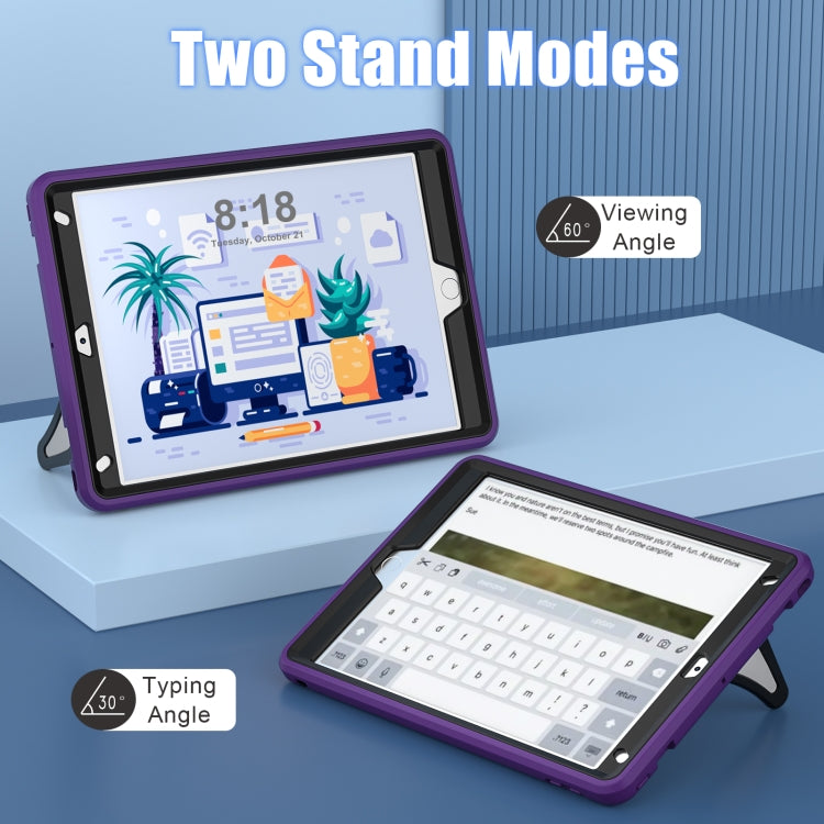 For iPad 10.2 2021 / 2020 / 2019 Silicone + PC Shockproof Protective Tablet Case(Purple+Black) - iPad 10.2 Cases by buy2fix | Online Shopping UK | buy2fix