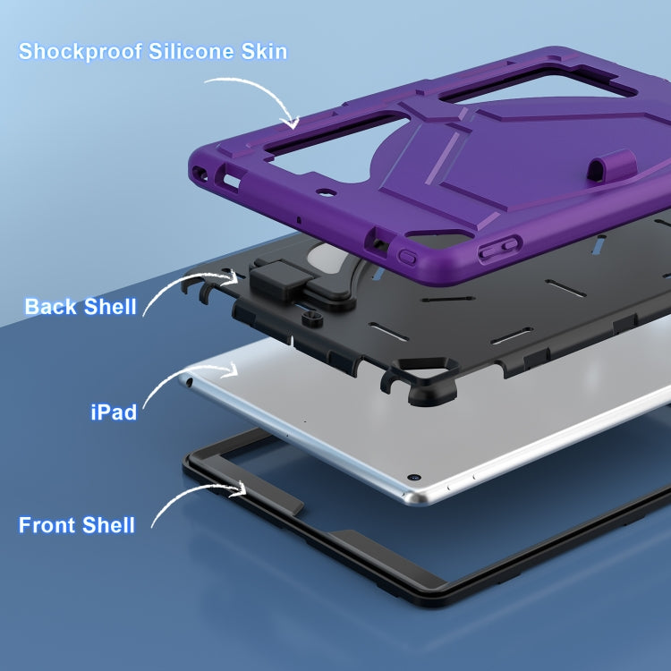 For iPad 10.2 2021 / 2020 / 2019 Silicone + PC Shockproof Protective Tablet Case(Purple+Black) - iPad 10.2 Cases by buy2fix | Online Shopping UK | buy2fix