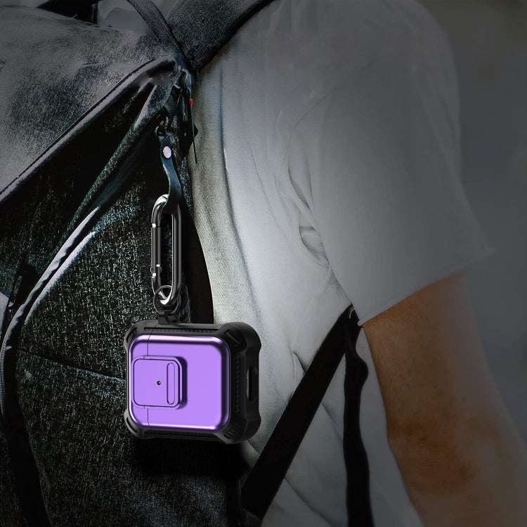 For AirPods 1 / 2 TPU + PC Shockproof Earphone Protective Case with Switch(Army Green) by buy2fix