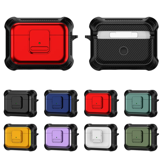 For AirPods Pro 2 TPU + PC Shockproof Earphone Protective Case with Switch(Green) by buy2fix