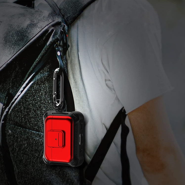 For AirPods Pro 2 TPU + PC Shockproof Earphone Protective Case with Switch(Army Green) by buy2fix