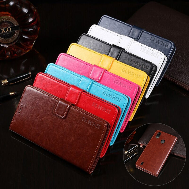 For Blackview A60 Pro idewei Crazy Horse Texture Horizontal Flip Leather Case with Holder & Card Slots & Wallet(Brown) by idewei