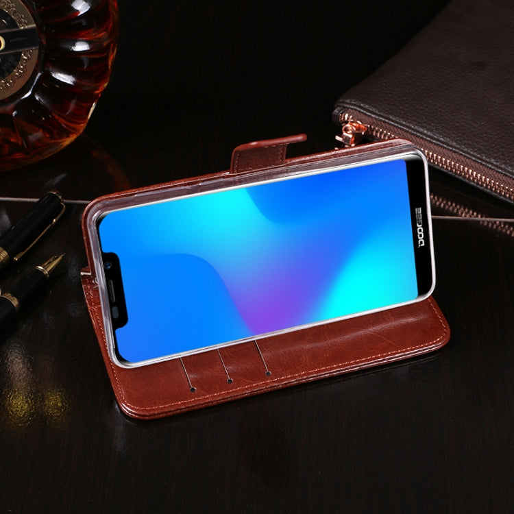 For Doogee X70 idewei Crazy Horse Texture Horizontal Flip Leather Case with Holder & Card Slots & Wallet(Rose Red) - More Brand by idewei | Online Shopping UK | buy2fix