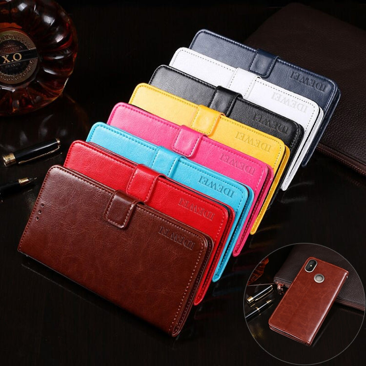 For Doogee X70 idewei Crazy Horse Texture Horizontal Flip Leather Case with Holder & Card Slots & Wallet(Rose Red) - More Brand by idewei | Online Shopping UK | buy2fix