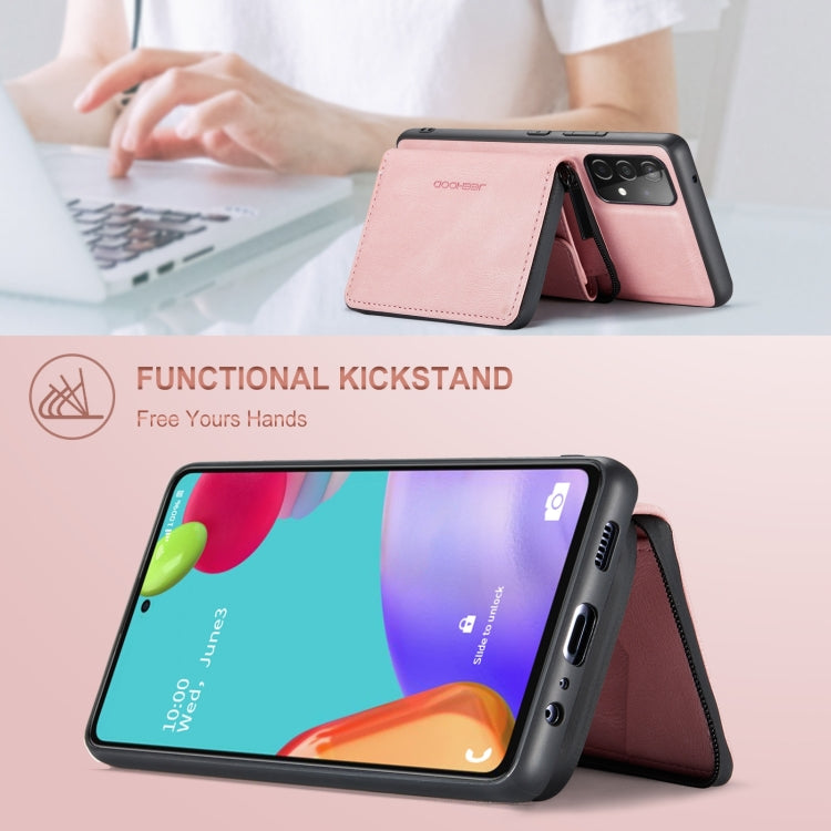 For Samsung Galaxy A53 5G JEEHOOD Magnetic Zipper Horizontal Flip Leather Phone Case(Pink) - Galaxy Phone Cases by JEEHOOD | Online Shopping UK | buy2fix