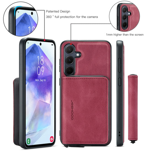 For Samsung Galaxy A55 5G JEEHOOD Magnetic Zipper Horizontal Flip Leather Phone Case(Red) - Galaxy Phone Cases by JEEHOOD | Online Shopping UK | buy2fix