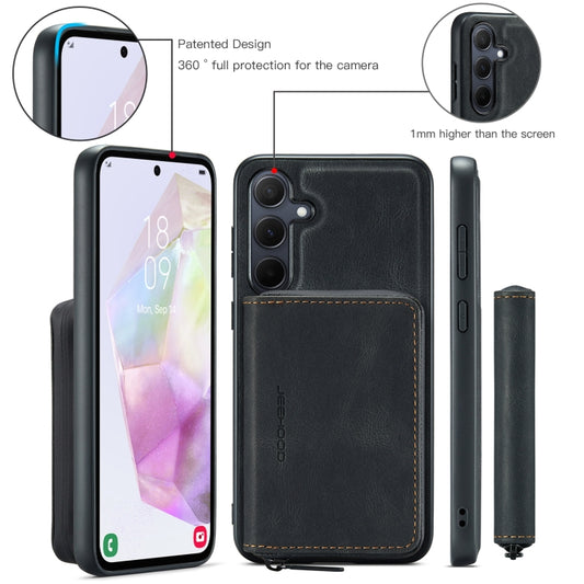 For Samsung Galaxy A35 5G JEEHOOD Magnetic Zipper Horizontal Flip Leather Phone Case(Black) - Galaxy Phone Cases by JEEHOOD | Online Shopping UK | buy2fix