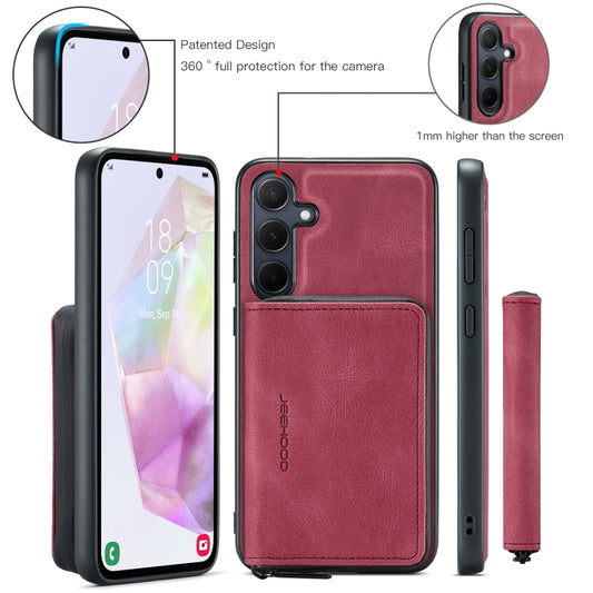 For Samsung Galaxy A35 5G JEEHOOD Magnetic Zipper Horizontal Flip Leather Phone Case(Red) - Galaxy Phone Cases by JEEHOOD | Online Shopping UK | buy2fix