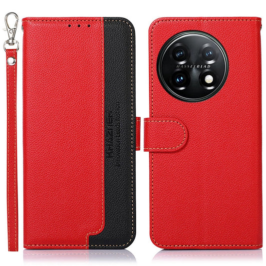 For OnePlus 11 KHAZNEH Litchi Texture Leather RFID Phone Case(Red) by buy2fix