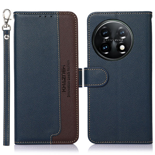 For OnePlus 11 KHAZNEH Litchi Texture Leather RFID Phone Case(Blue) by buy2fix