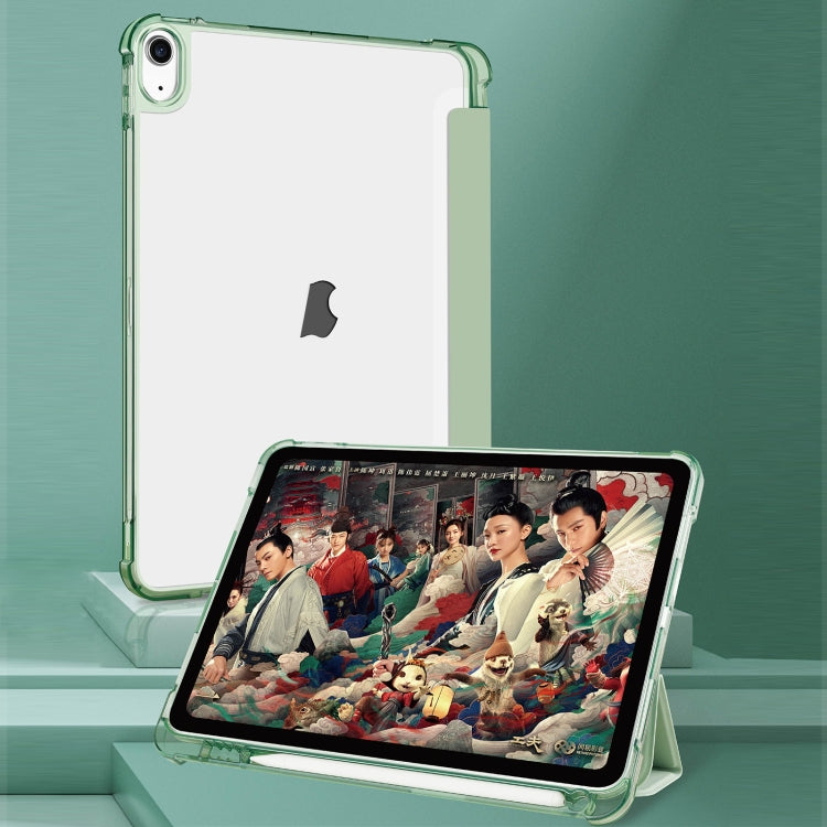 For iPad Air 2020 / 2022 10.9 3-fold Shockproof Smart Leather Tablet Case(Green) - iPad Air (2022) / (2020) 10.9 Cases by buy2fix | Online Shopping UK | buy2fix