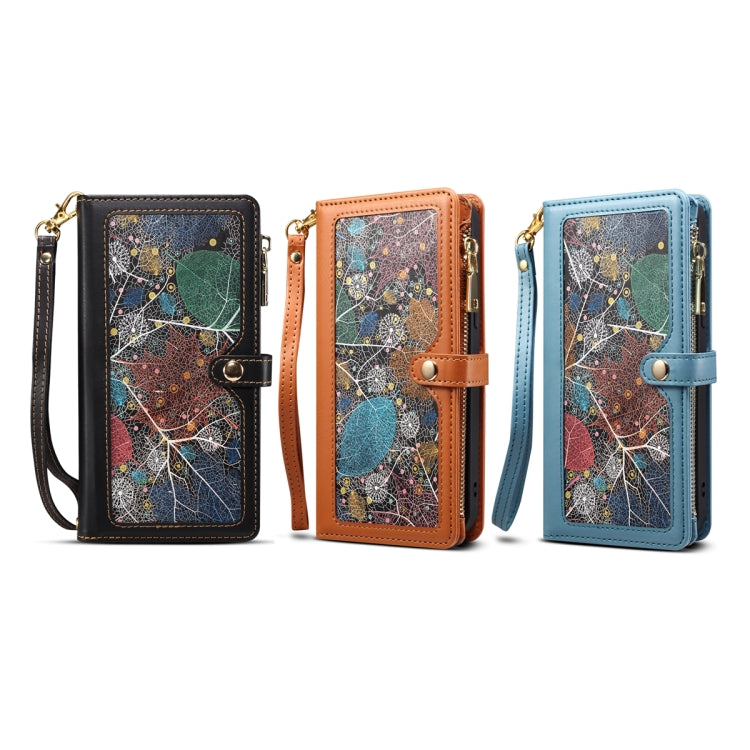 For Samsung Galaxy A54 5G ESEBLE Star Series Lanyard Zipper Wallet RFID Leather Case(Blue) - Galaxy Phone Cases by ESEBLE | Online Shopping UK | buy2fix