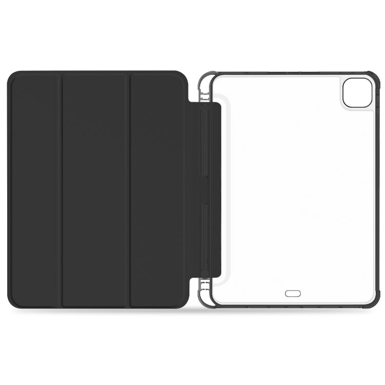 For iPad Pro 11 2022 / 2021 / 2020 3-fold Shockproof Smart Leather Tablet Case(Black) - iPad Pro 11 (2022/2021) Cases by buy2fix | Online Shopping UK | buy2fix