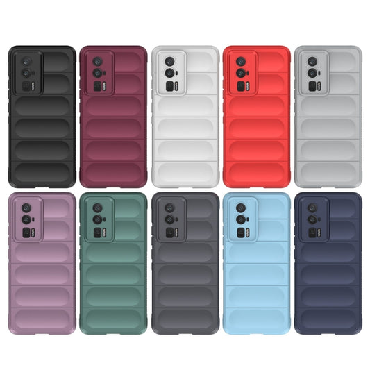 For Xiaomi Redmi K60 Magic Shield TPU + Flannel Phone Case(Grey) by buy2fix