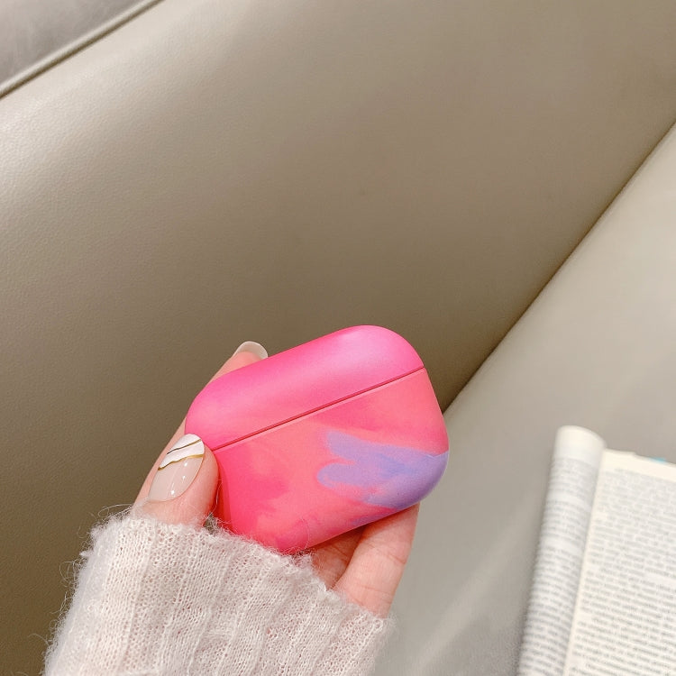 For AirPods Pro Ink Painting Water Sticker PC Earphone Case(Ink Rose Red) by buy2fix
