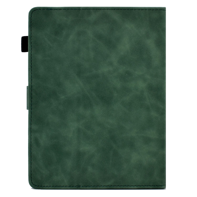 For 10 inch Tablets Peony Butterfly Embossed Leather Tablet Case(Green) - 10 - 11 inch by buy2fix | Online Shopping UK | buy2fix