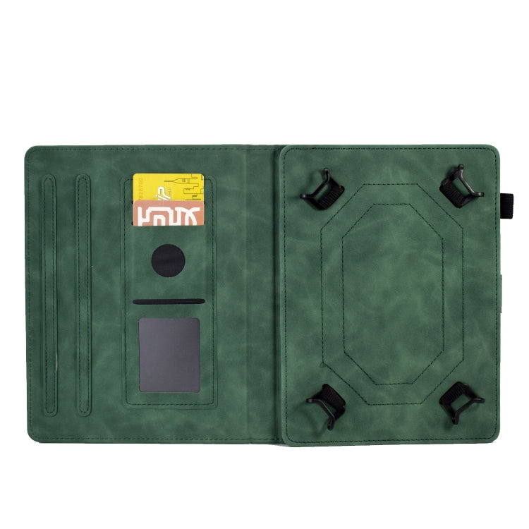 For 10 inch Tablets Peony Butterfly Embossed Leather Tablet Case(Green) - 10 - 11 inch by buy2fix | Online Shopping UK | buy2fix