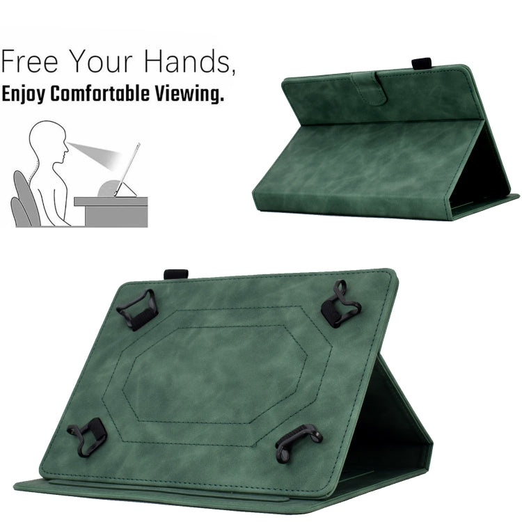 For 10 inch Tablets Peony Butterfly Embossed Leather Tablet Case(Green) - 10 - 11 inch by buy2fix | Online Shopping UK | buy2fix